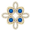 14K Yellow Blue Sapphire and .17 CTW Diamond Clover Pendant Ref 14131451